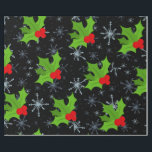 Holly Lövs, Red Berries Snowflake Wrapping Papper Presentpapper<br><div class="desc">Grönt,  holly löv och röda bär ger en djup grått bakgrund sprinklad med snöflingor i varierande ljusare skuggor. #HolidayWrappingPaper #julWrap #FestiveGiftWrap #HolidayGiftWrap #julGiftWrap #WrapITUp #GiftWrapSeason #HolidayPackaging #julPresents #HolidayCheer #julVibes #WrappingPaperMagic #MerryAndBright HolidayGiftIdeas #julDecor #FestiveWrap #julPackaging #SeasonOfGiving #julGifts #WrappingPaperFun #GiftGiving #HolidayEssentials #FestivePackaging #julWrapIdeas #HolidayShopping #julTraditions #HolidayAestheethetics #WinterWonderland #JoyfulWrapping #julJoy</div>