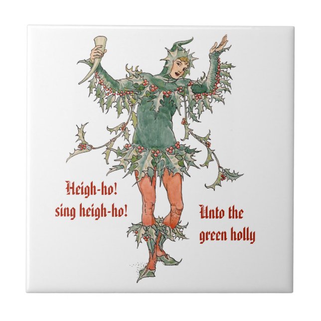 Holly man Walter Crane Flowers från Shakespeare Kakelplatta (Framsidan)