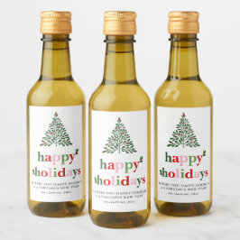 Holly Merry & Bright Helgdag Card Vinetikett