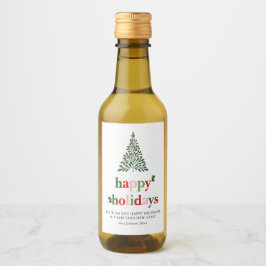 Holly Merry & Bright Helgdag Card Vinetikett