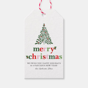 Holly Merry & Bright jul Presentetikett