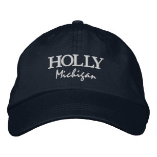 Holly Michigan Embroized Baseball Hat Broderad Keps