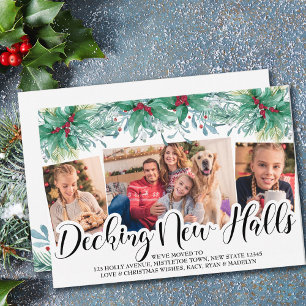 Holly Mistletoe 3 Photo Decking New Halls-skript Julkort