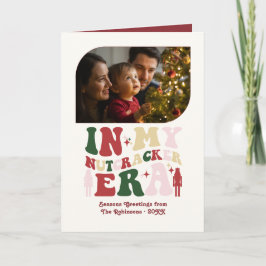 Holly & Mistletoe Fun Retro Christmas Photos Helgkort