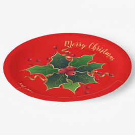 Holly Mistletoe Papper Plate