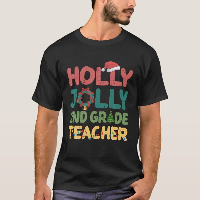 Holly n Jolly 2:e Klass-läraren Santa Tr T Shirt (Framsida)