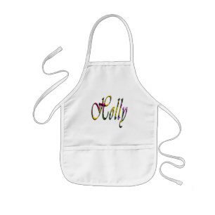 Holly, Namn, Logotyp, konstnärligt Kindy Apron Barnförkläde