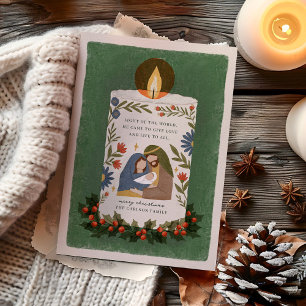 Holly Ntivity Candle-Religiösan, julklapp Helgkort