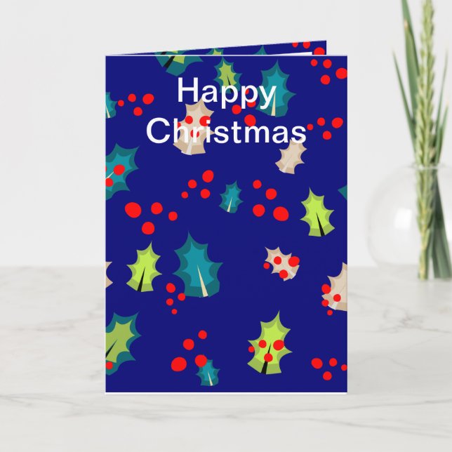 Holly och Berries Editable Kort (Framsida)