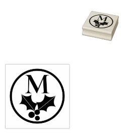 Holly och Berries Helgdag Monogram Stämpel