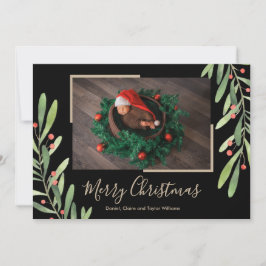 Holly och Berries Helgdag Photo Card Julkort