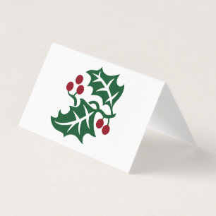 Holly och Berries Helgdag Ställe Holder Namn brick Visitkort