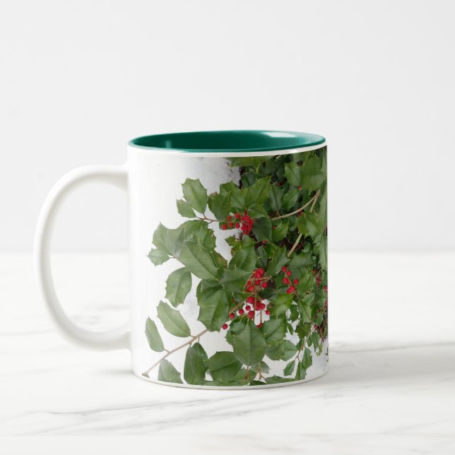 Holly och Berries Jul Helgdag Två-Tonad Mugg (Vänster)