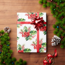 Holly och Berries Jul Wrapping Papper Presentpapper