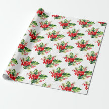 Holly och Berries Jul Wrapping Papper