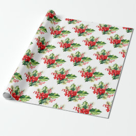 Holly och Berries Jul Wrapping Papper Presentpapper