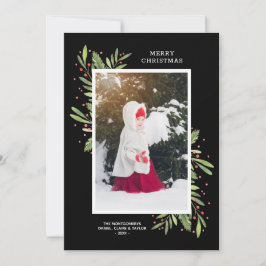 Holly och Berries julfoto Julkort