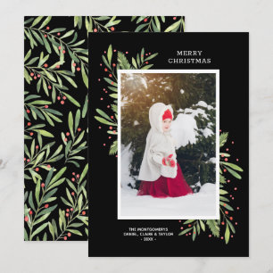 Holly och Berries julfoto Julkort