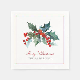 Holly och Berries med familje-julen i Namn Pappersservett
