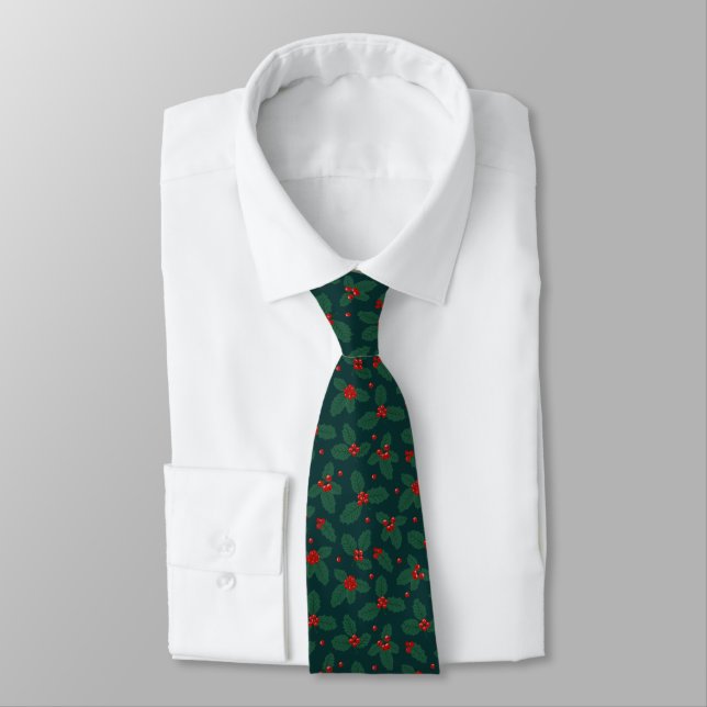 Holly och Berries Necktie Slips (Bunden)