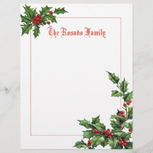 Holly och Berries Stationery eller Scrapbook Pappe