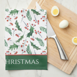 Holly och Berry jul Mönster Kökshandduk