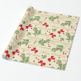 Holly och Bows-jul Presentpapper