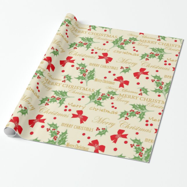 Holly och Bows-jul Presentpapper (Utrullad)
