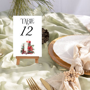 Holly och Candle Winter Wedding Bordsnummer