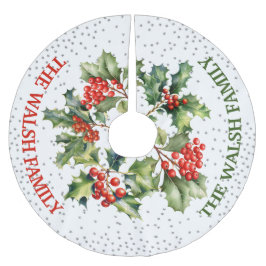 Holly och Faux Glitter Julgransmatta Borstad Polyester