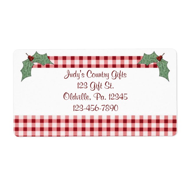 Holly och Gingham Label Fraktsedel (Framsidan)