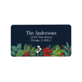 Holly och God jul Helgdag Adress Adressetikett