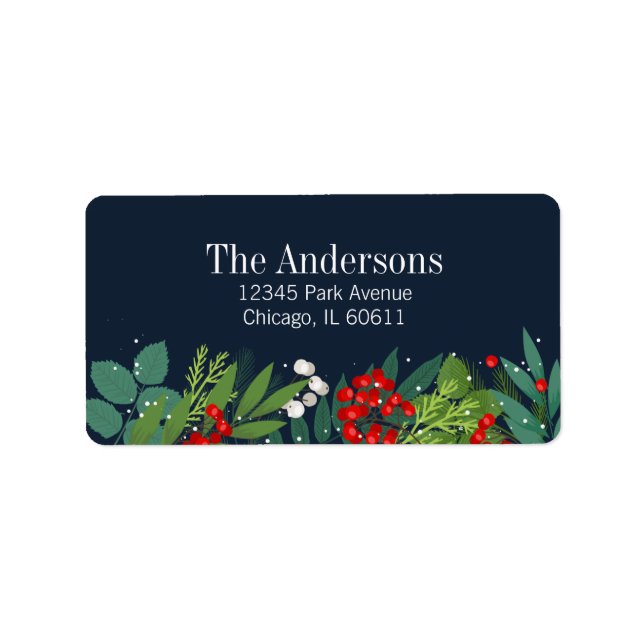 Holly och God jul Helgdag Adress Adressetikett (Framsidan)