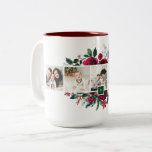 Holly och Gräs 5 Photo Collage Monogram jul Två-Tonad Mugg<br><div class="desc">Anpassningsbarna har en monogrammerad kaffe koppar-personlig med dina foton och din text. Den här eleganten har en röd blommigt, grönt och en burgundär vattenfärgsmodell gräns som omger en fotosamlingsmall med utrymme för 5 fyrkantiga Instagram-foton. Lägg till den inledande eller andra anpassningsbarna i ett fyrkantigt ram. Använda designen verktyg om du...</div>