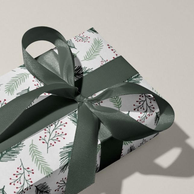 Holly och Gräs | Jul Helgdag Mönster Presentpapper (Skapare uppladdad)