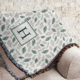 Holly och Gräs | Monogrammad Helgdag Filt