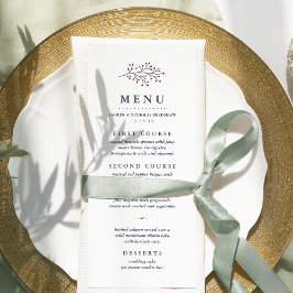 Holly och Gräs Personligt bröllp Menu Meny