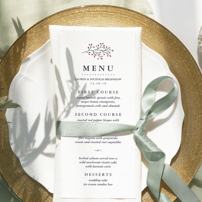 Holly och Gräs Personligt bröllp Menu Meny (Skapare uppladdad)