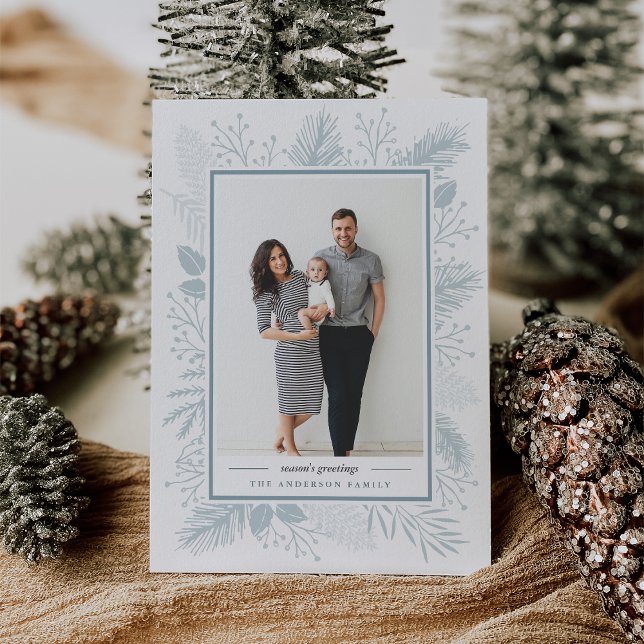 Holly och Gräs | Säsongshälsningar Julkort (Skapare uppladdad)