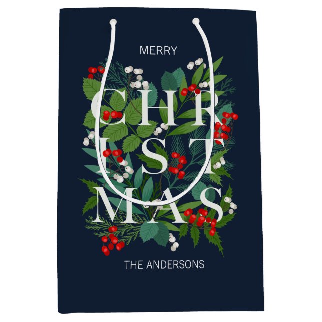 Holly och Greenery God jul Helgdag (Framsidan)