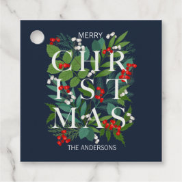 Holly och Greenery God jul Helgdag Gåvor Etiketter