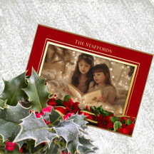 Holly och Ivy Foil Helgdag Card
