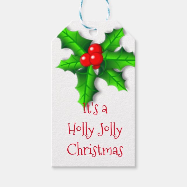 Holly och Ivy Holly Jolly jul Presentetikett (Framsidan)