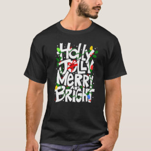 Holly och Jolly, Merry och briljant, festlig T, ki T Shirt