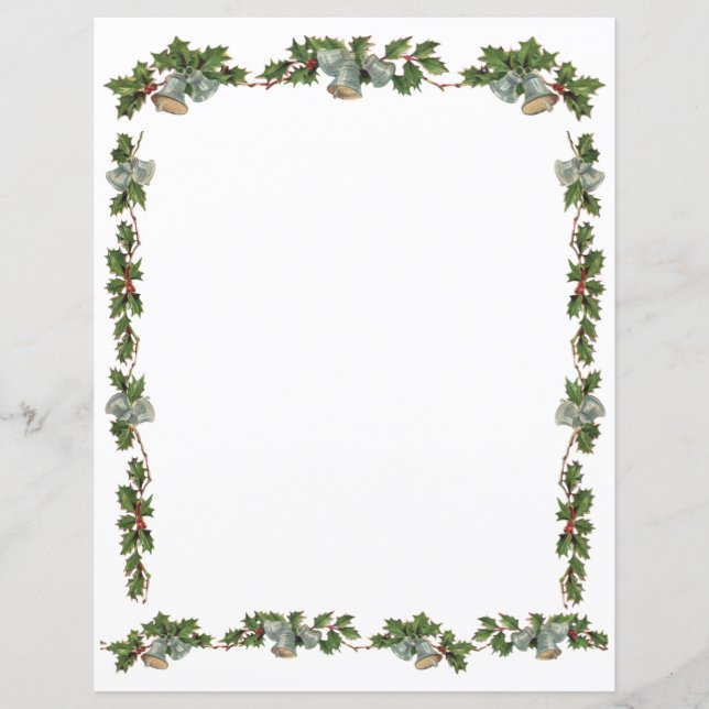 Holly och Klockor jul Brev Papper (Framsida)