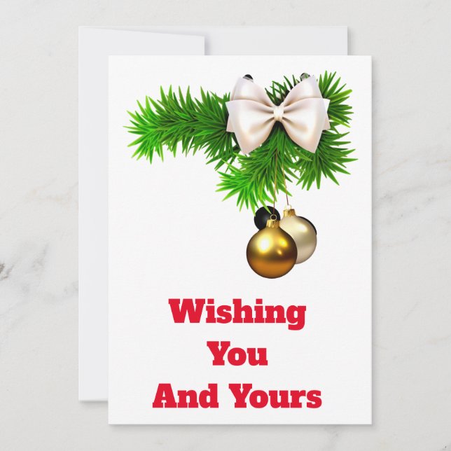 Holly och prydnadsjulkort inbjudningar (Framsida)