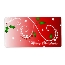 Holly och stjärnor - etikett fraktsedel
