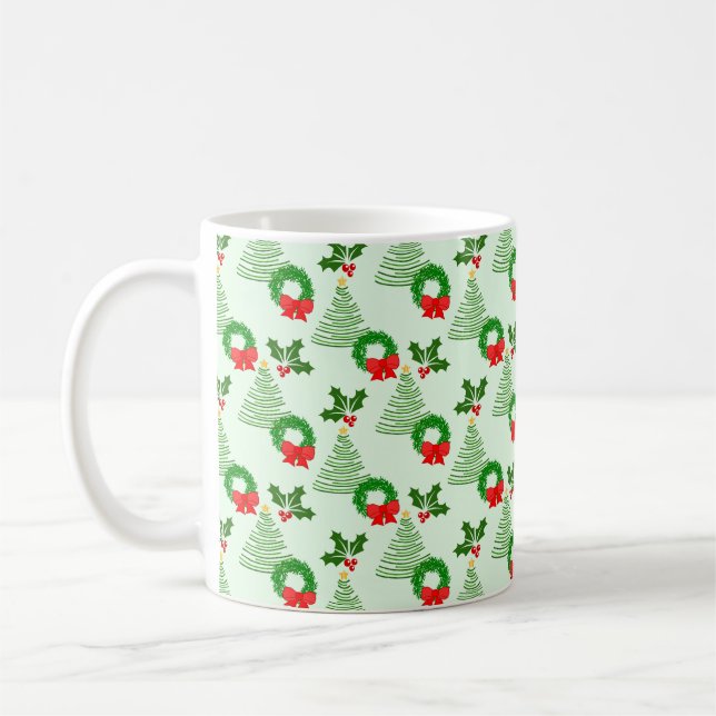 Holly och Träd och Wreaths. Kaffemugg (Vänster)