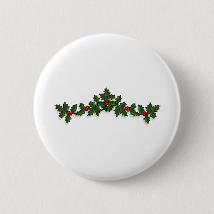 Holly Ornament Helgdag X-Mas Jultomten Julafton Knapp