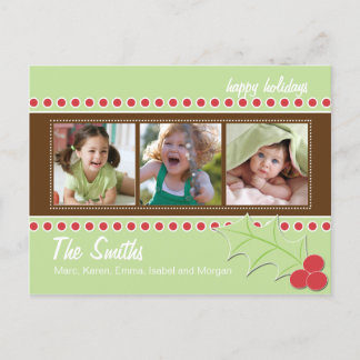 Holly Photo Postcard Helg Vykort